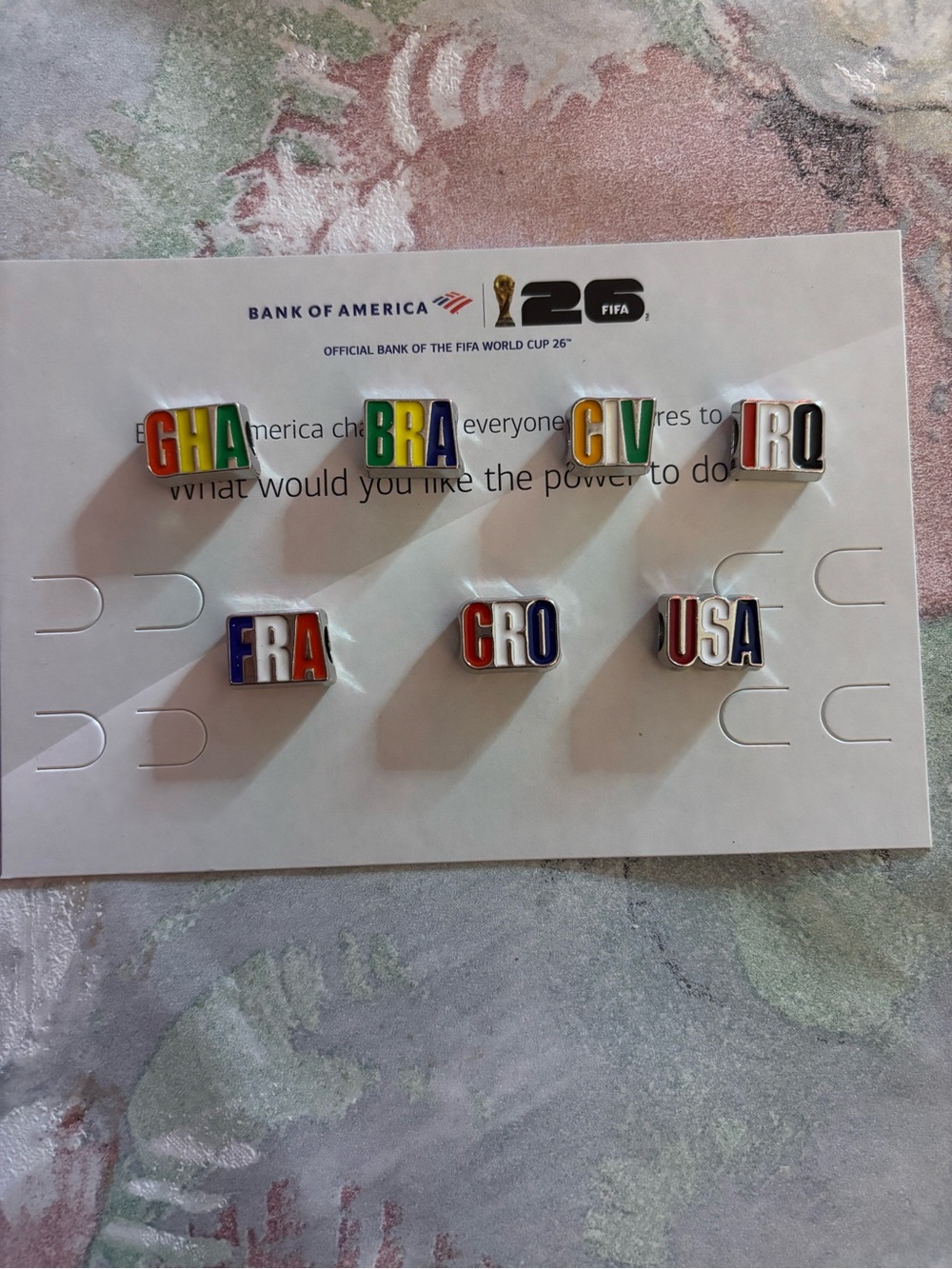 BofA FIFA World Cup Country Letter Charms